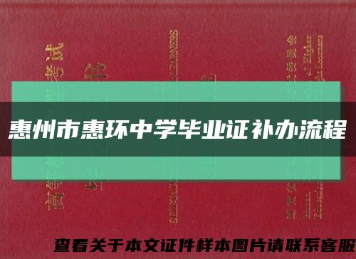 惠州市惠环中学毕业证补办流程缩略图