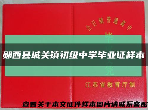 郧西县城关镇初级中学毕业证样本缩略图