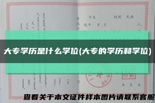 大专学历是什么学位(大专的学历和学位)缩略图