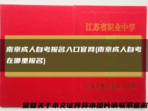 南京成人自考报名入口官网(南京成人自考在哪里报名)缩略图