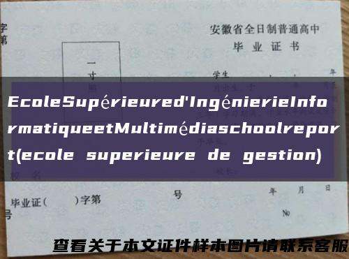 EcoleSupérieured'IngénierieInformatiqueetMultimédiaschoolreport(ecole superieure de gestion)缩略图