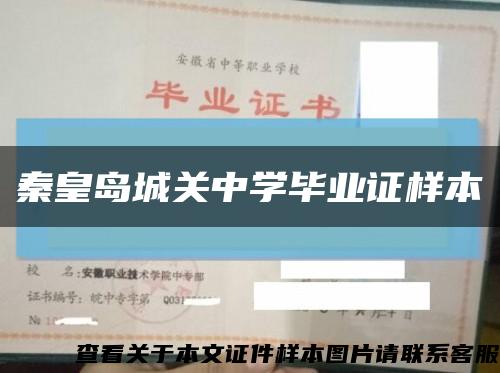 秦皇岛城关中学毕业证样本缩略图