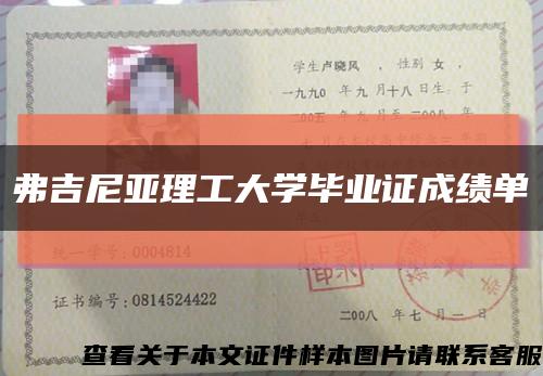 弗吉尼亚理工大学毕业证成绩单缩略图