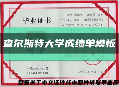 查尔斯特大学成绩单模板缩略图