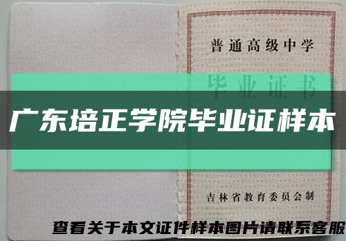 广东培正学院毕业证样本缩略图