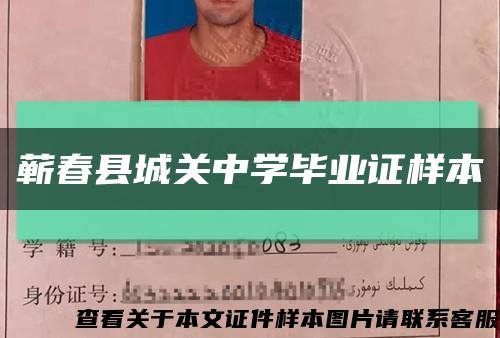 蕲春县城关中学毕业证样本缩略图