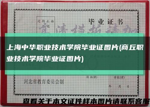 上海中华职业技术学院毕业证图片(商丘职业技术学院毕业证图片)缩略图