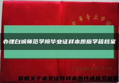 办理白城师范学院毕业证样本原版学籍档案缩略图