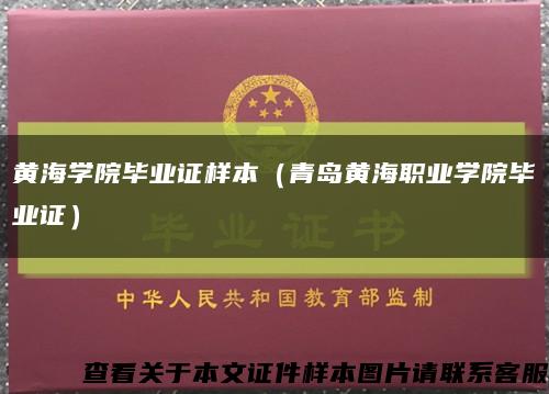 黄海学院毕业证样本（青岛黄海职业学院毕业证）缩略图