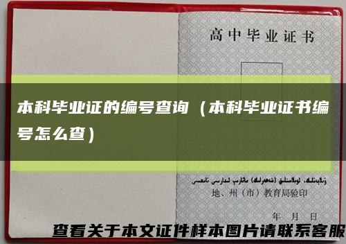 本科毕业证的编号查询（本科毕业证书编号怎么查）缩略图