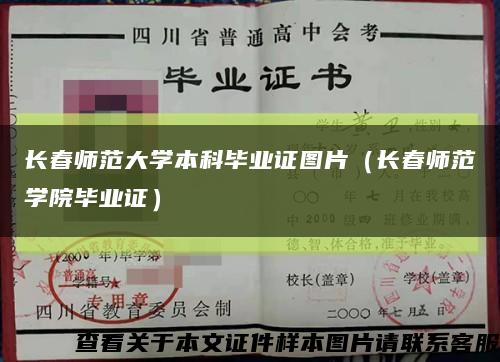 长春师范大学本科毕业证图片（长春师范学院毕业证）缩略图