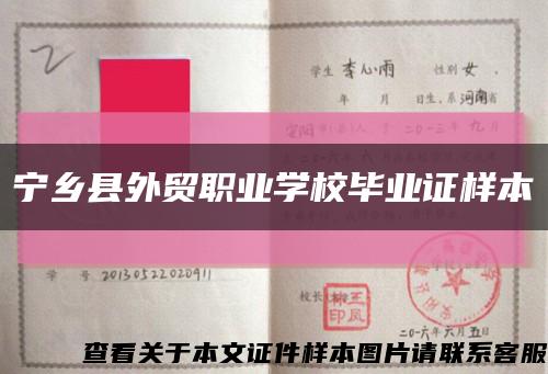 宁乡县外贸职业学校毕业证样本缩略图