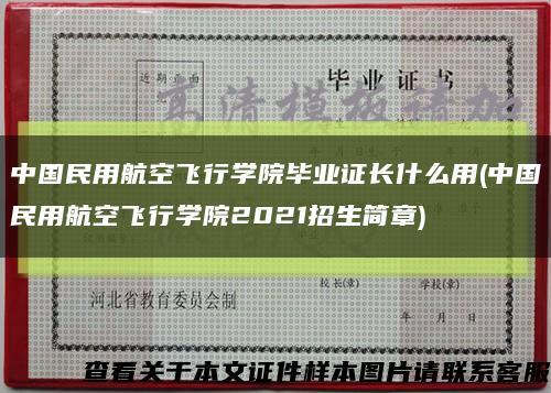 中国民用航空飞行学院毕业证长什么用(中国民用航空飞行学院2021招生简章)缩略图