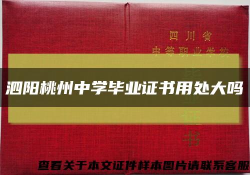 泗阳桃州中学毕业证书用处大吗缩略图