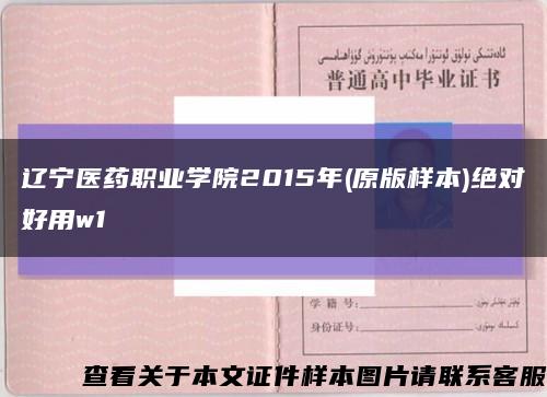 辽宁医药职业学院2015年(原版样本)绝对好用w1缩略图