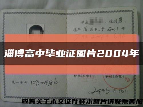 淄博高中毕业证图片2004年缩略图