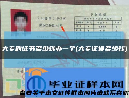 大专的证书多少钱办一个(大专证得多少钱)缩略图