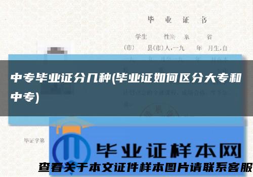 中专毕业证分几种(毕业证如何区分大专和中专)缩略图