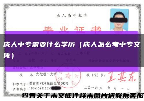 成人中专需要什么学历（成人怎么考中专文凭）缩略图