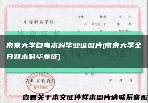 南京大学自考本科毕业证图片(南京大学全日制本科毕业证)缩略图