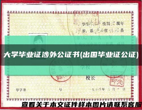 大学毕业证涉外公证书(出国毕业证公证)缩略图