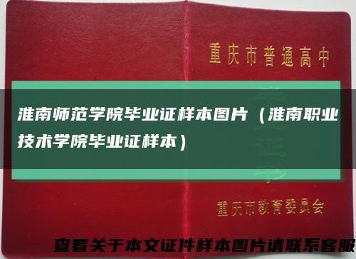 淮南师范学院毕业证样本图片（淮南职业技术学院毕业证样本）缩略图