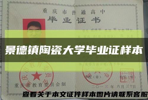 景德镇陶瓷大学毕业证样本缩略图