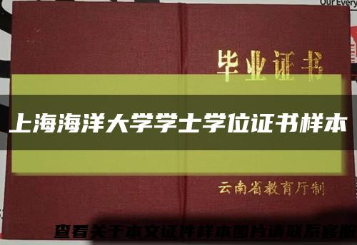 上海海洋大学学士学位证书样本缩略图