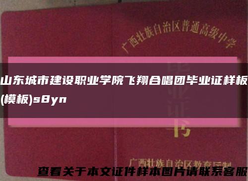 山东城市建设职业学院飞翔合唱团毕业证样板(模板)s8yn缩略图