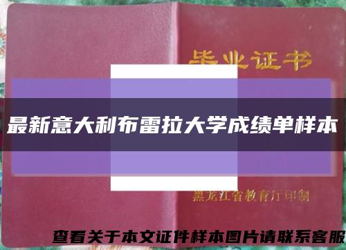 最新意大利布雷拉大学成绩单样本缩略图