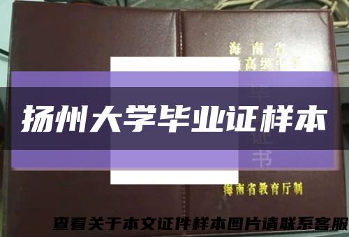 扬州大学毕业证样本缩略图