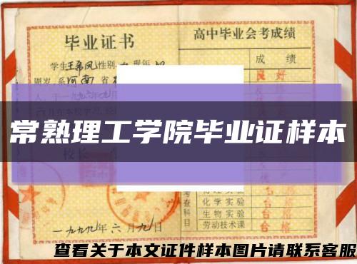 常熟理工学院毕业证样本缩略图