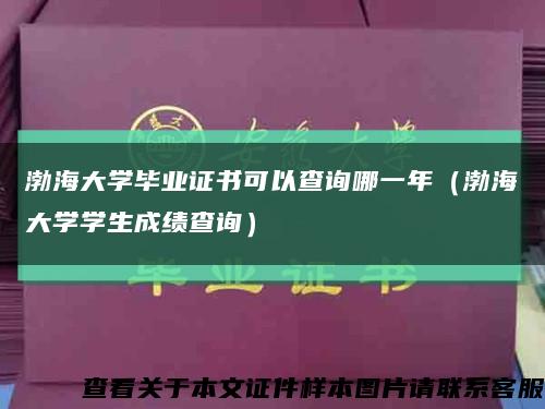 渤海大学毕业证书可以查询哪一年（渤海大学学生成绩查询）缩略图