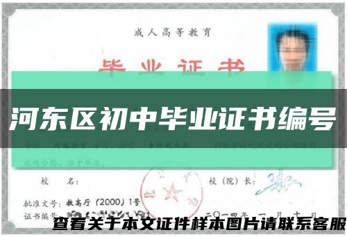 河东区初中毕业证书编号缩略图