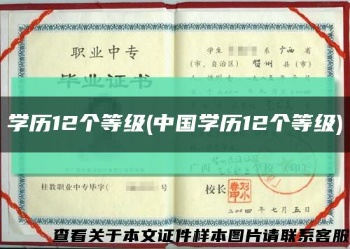 学历12个等级(中国学历12个等级)缩略图