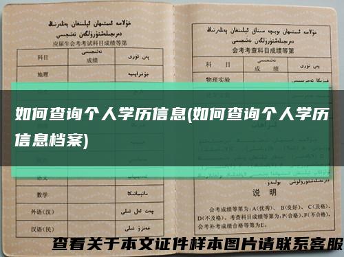 如何查询个人学历信息(如何查询个人学历信息档案)缩略图