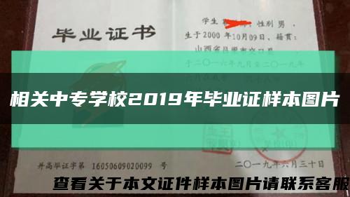 相关中专学校2019年毕业证样本图片缩略图