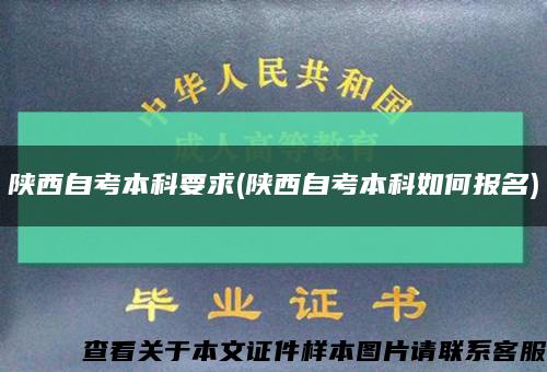 陕西自考本科要求(陕西自考本科如何报名)缩略图