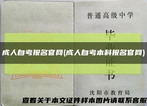 成人自考报名官网(成人自考本科报名官网)缩略图