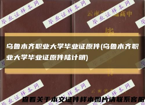 乌鲁木齐职业大学毕业证原件(乌鲁木齐职业大学毕业证原件陆计明)缩略图