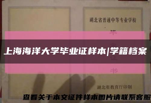 上海海洋大学毕业证样本|学籍档案缩略图