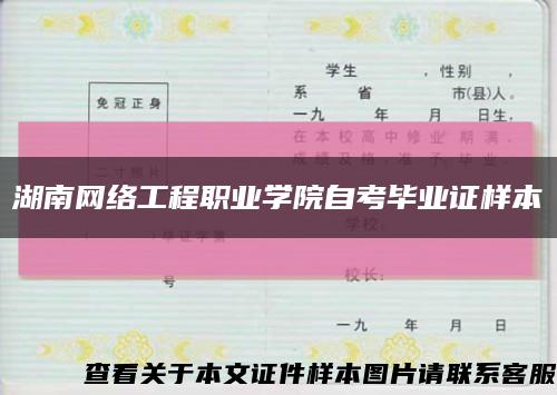 湖南网络工程职业学院自考毕业证样本缩略图