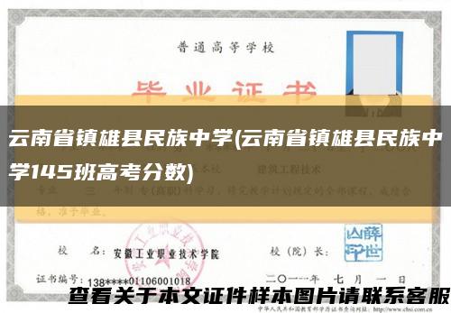 云南省镇雄县民族中学(云南省镇雄县民族中学145班高考分数)缩略图