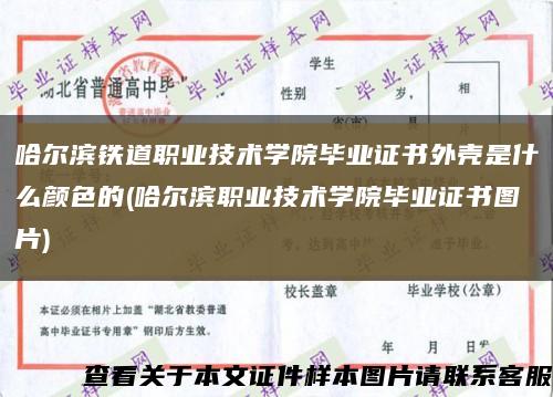 哈尔滨铁道职业技术学院毕业证书外壳是什么颜色的(哈尔滨职业技术学院毕业证书图片)缩略图