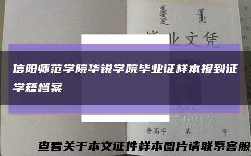 信阳师范学院华锐学院毕业证样本报到证学籍档案缩略图