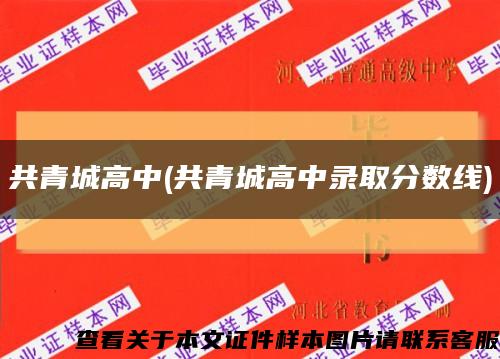 共青城高中(共青城高中录取分数线)缩略图