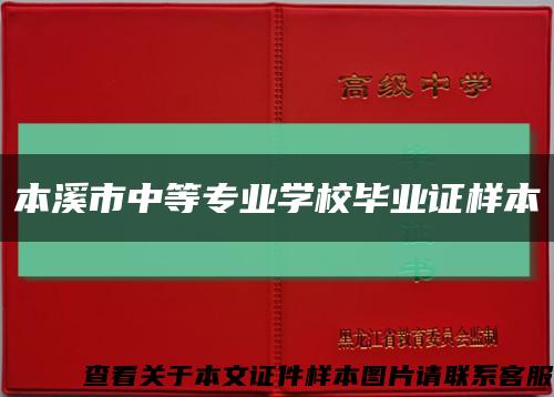 本溪市中等专业学校毕业证样本缩略图