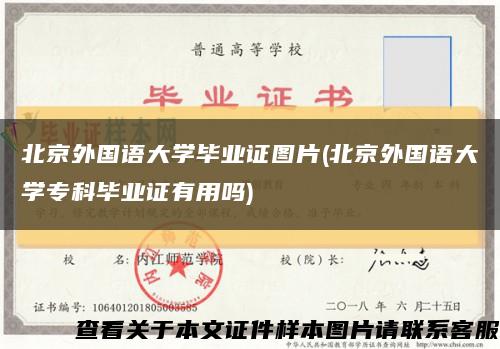 北京外国语大学毕业证图片(北京外国语大学专科毕业证有用吗)缩略图