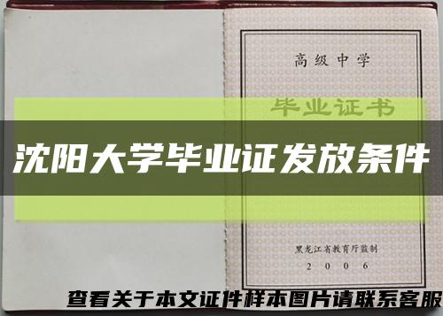 沈阳大学毕业证发放条件缩略图