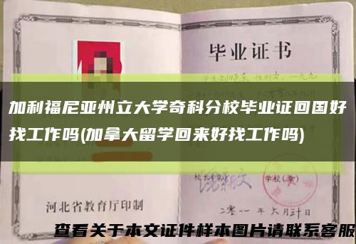 加利福尼亚州立大学奇科分校毕业证回国好找工作吗(加拿大留学回来好找工作吗)缩略图